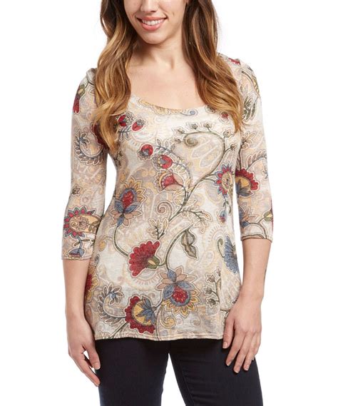 Love This Oat Floral Scoop Neck Top Women By Miraclebody On Zulily