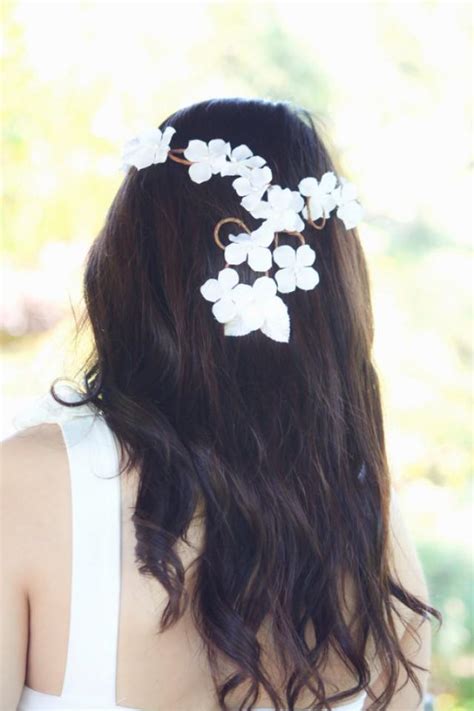 White Hydrangea Blossom Bridal Crown Bridal Headpiece White Flower