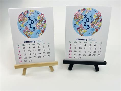 2023 Desk Calendar With Stand Desk Calendar 2023 Illustrated Etsy