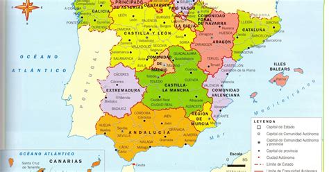 Mapa De España Mapa Político De España Grande