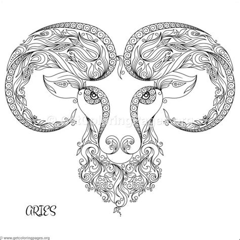 Zodiac coloring pages for adults. Zodiac Sign Aries Coloring Pages - GetColoringPages.org
