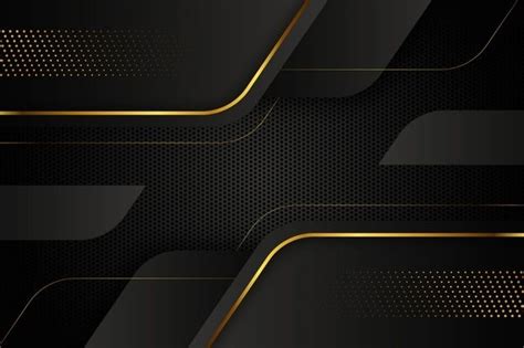 Abstract Black Background With Diagonal Golden Lines Premium Vector