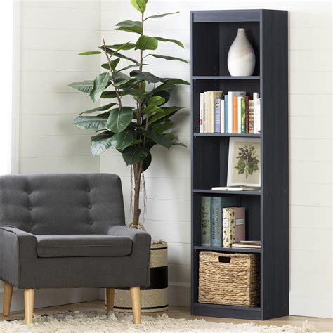 South Shore Smart Basics Collection 5 Shelf Narrow Bookcase Walmart
