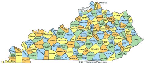 Kentucky County Map Kentucky Counties Map