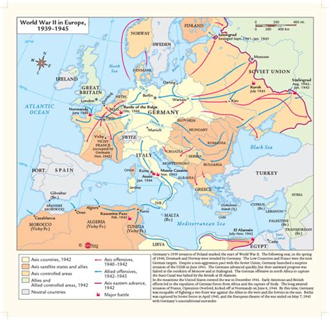 World War Ii In Europe And North Africa Map Map Vector