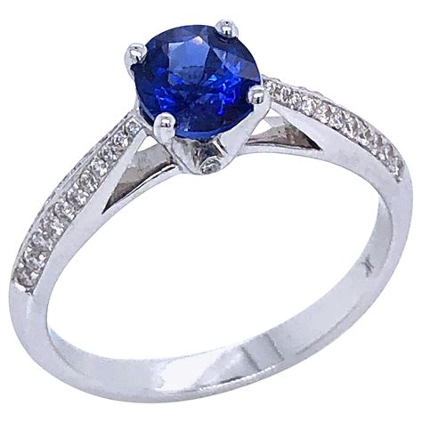 Blue Sapphire Diamond Fashion Ring Set In Karat White Gold Si Gh