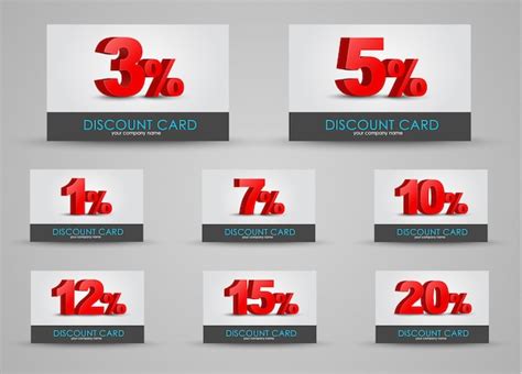 Premium Vector Design Discount Cards Set