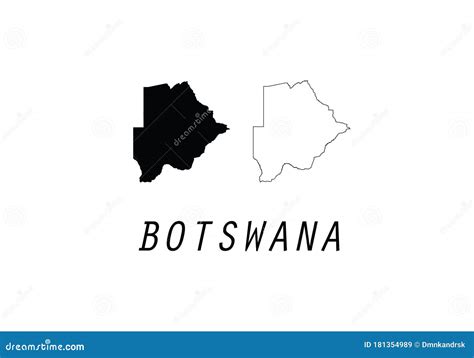 Botswana Map Outline Cartoon Vector Cartoondealer Com Sexiz Pix