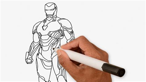 How To Draw Iron Man From Avengers Infinity War Or Endgame Youtube