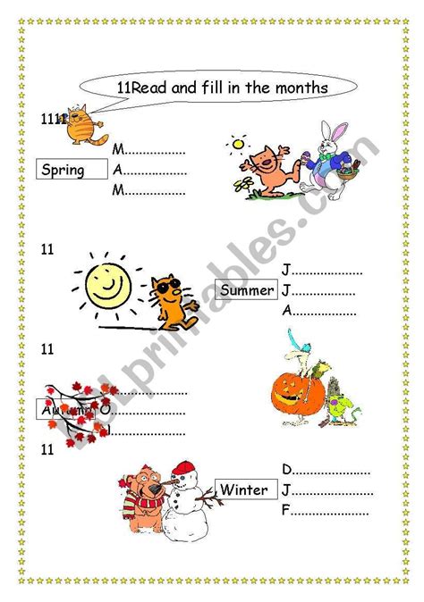 Simple Exercises To Revise Seasons Months And Festivities Seasons