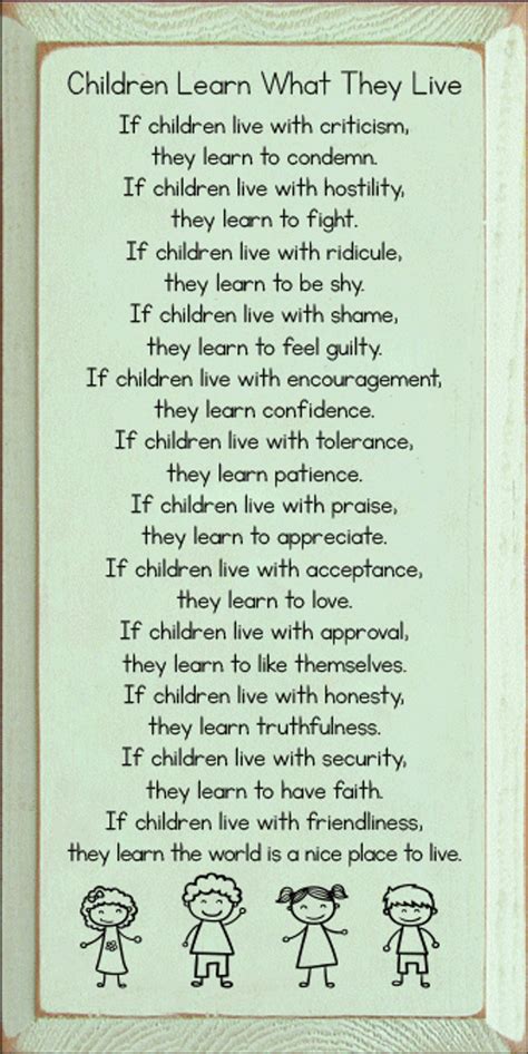 Children Learn What They Live Poem Wood Sign Country Marketplace