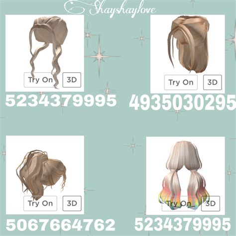 Roblox Bloxburg Hair Codes