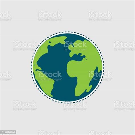Simple Stylized World Map Continents Silhouette In Minimal Line Icon