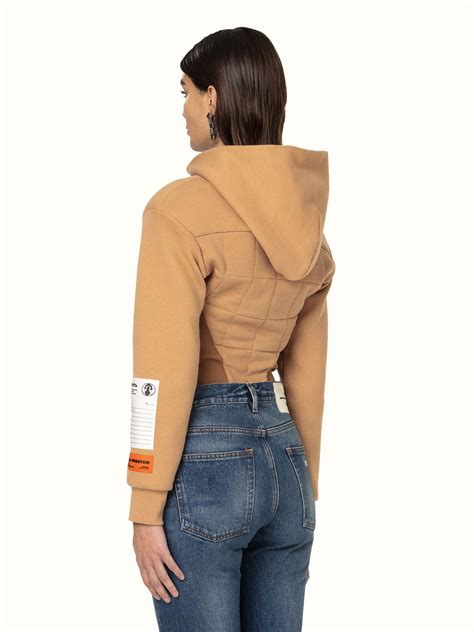 Corset Style Cropped Cotton Hoodie Heron Preston Official Site