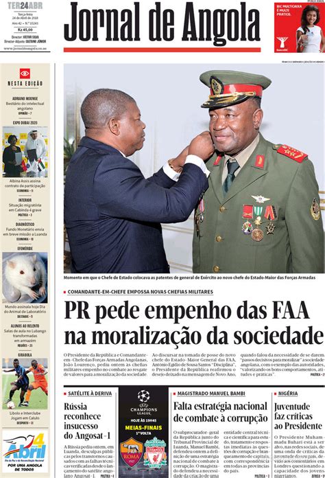 Jornal De Angola Terça 24 De Abril De 2018