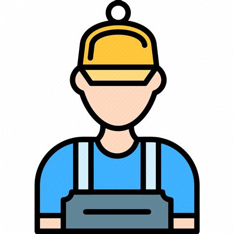 Worker Builder Construction Constructor Helmet Labour Repair Icon