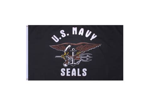 The U S Navy Seals Flag With An Eagle And Anchor On Its Side