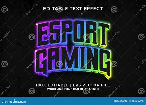 Editable Text Effect Esport Gaming 3d Template Style Premium Vector