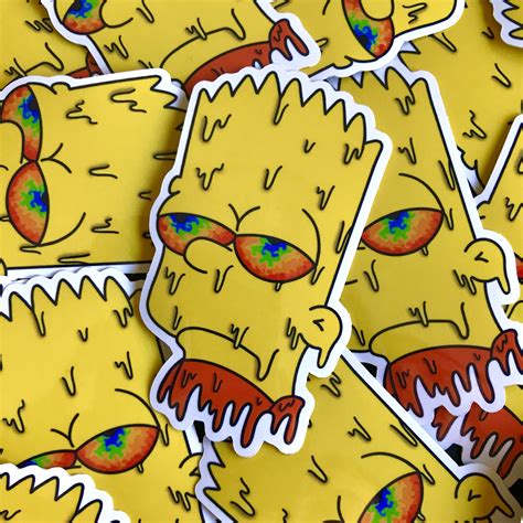 Bart Simpson Drippy Sticker Etsy