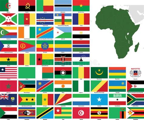 Africa Vector Flags And Maps Set Of Flags And Maps Of All African