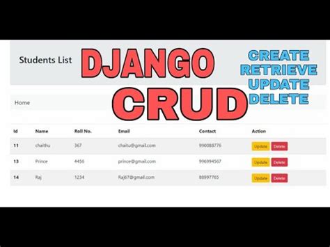 Django CRUD Create Read Or Retrieve Update Delete Django