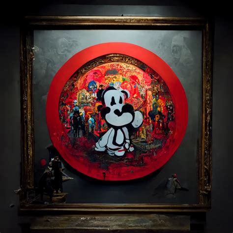 Prompthunt A Red Circle Painted By Alec Monopoly Image With Very Good Lighting Monopoly And