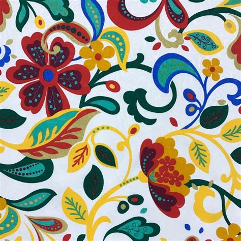 Tecido Jacquard Estampado Floral Color 140m De Largura