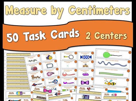 Measure By Centimeters Task Cards Teaching Resources