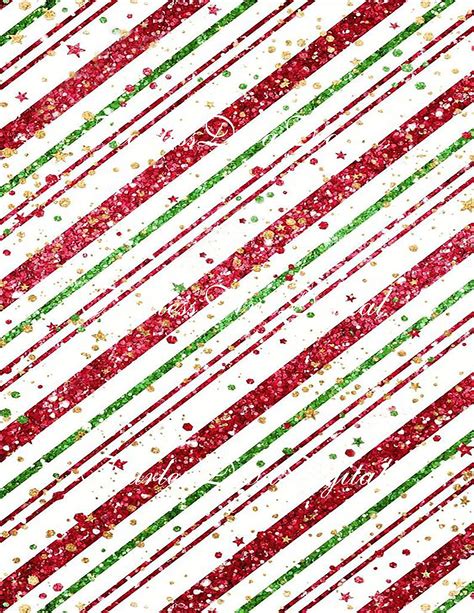 Digital Glittery Striped Christmas Scrapbook Paper Instant Etsy