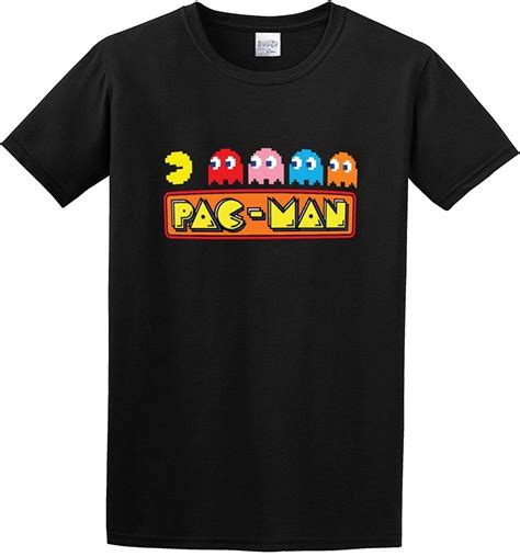 Pac Man Vintage Graphic Mens Cotton Shirt Color：black Size：xl Amazon