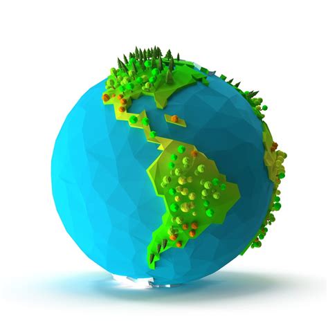 Cartoon Low Poly Earth With Trees 3d Model Turbosquid 1796682