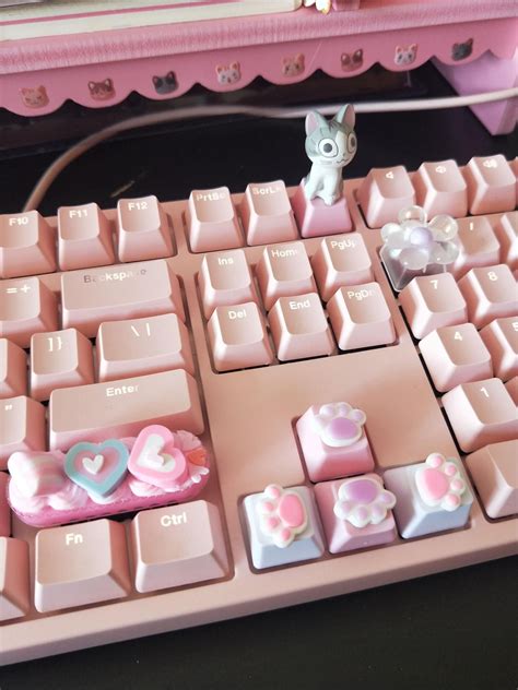 Cute Pink Key Caps Key Caps Escshiftenter Key Caps Oem Etsy Gamer