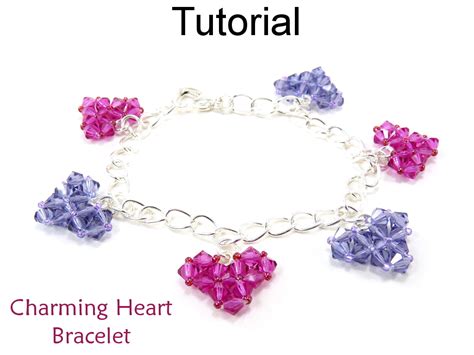 Beading Tutorial Heart Bracelet Crystal Hearts Beading Pattern