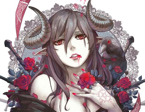 HD Wallpaper Horns Anime Girls Demon Succubus Fantasy Girl