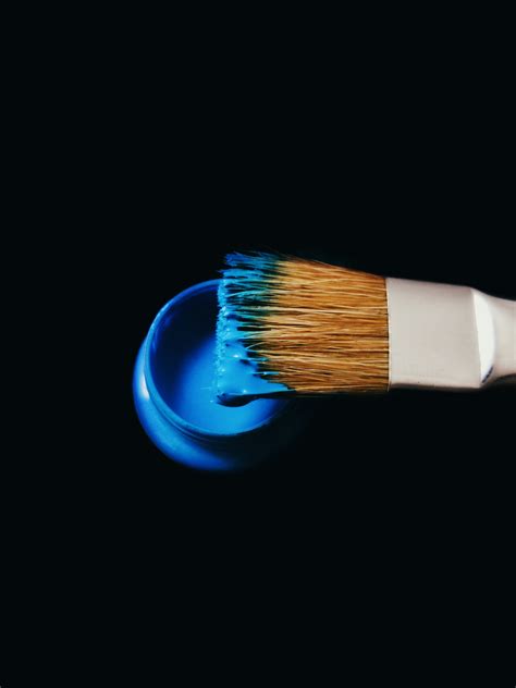 Blue Paint On A Brush · Free Stock Photo