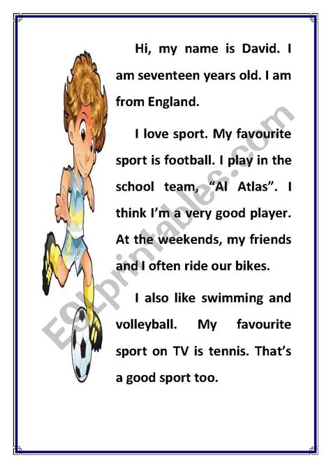 My Favourite Sports Esl Worksheet By Rachid84b