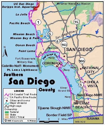 San Diego Beach Map San Diego • Mappery