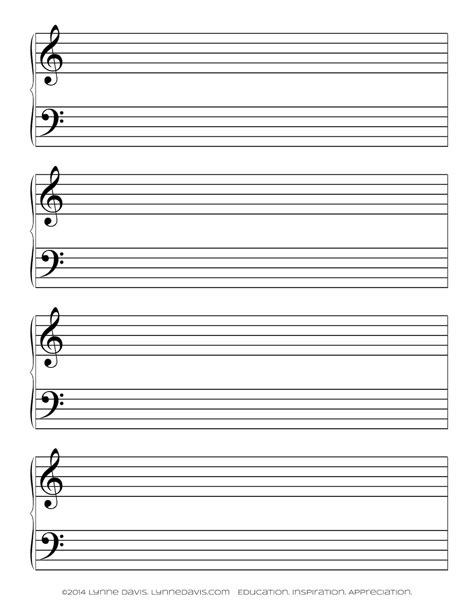 Blank music staff paper pdfs for musicians and songwriters. Free Printable Grand Staff Paper | Free Printable