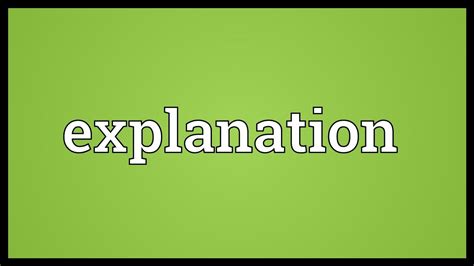 Explanation Meaning Youtube