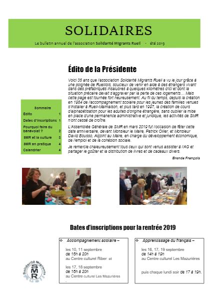 Journal Solidaires 2019 Solidarité Migrants Rueil Smr