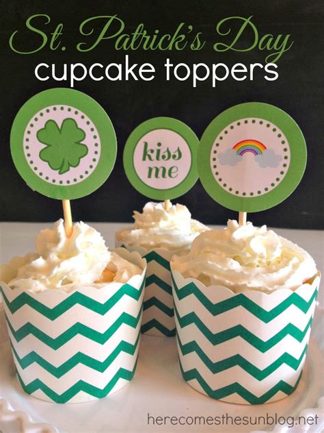 St Patrick S Day Cupcake Toppers Free Prints From Here Comes The