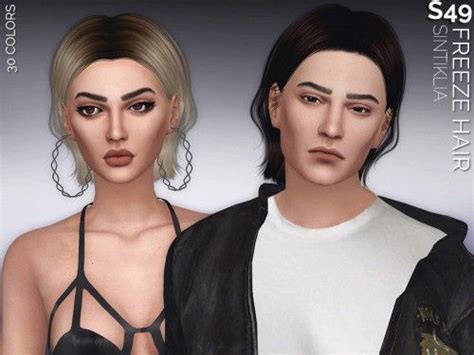 Unisex Hair S49 Freeze For The Sims 4 Spring4sims Sims 4 Hair Male Frozen Hair Hair Styles