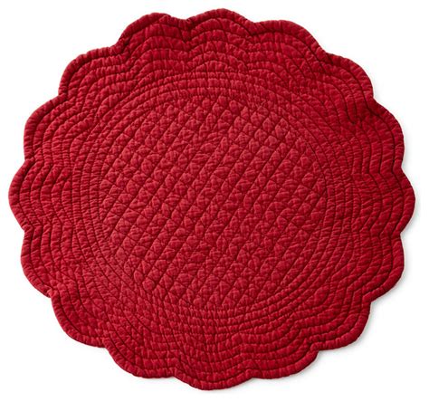 Four Burgundy Round Quilted Placemats Burgundy Contemporary Placemats