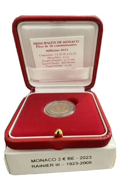 Coffret Be PiÈce 2 Euros Monaco 2023 100 Ans De La Naissance Prince