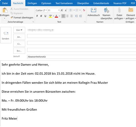 Outlook Vorlage Erstellen Gut Outlook Abwesenheitsnotiz E Mail My Xxx