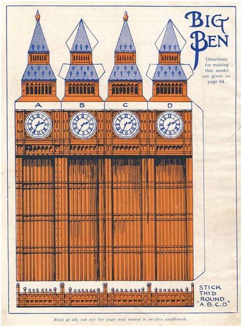 Pin By Becky Blossom On Paper Craft Big Ben Paper Cutout Paper Crafts