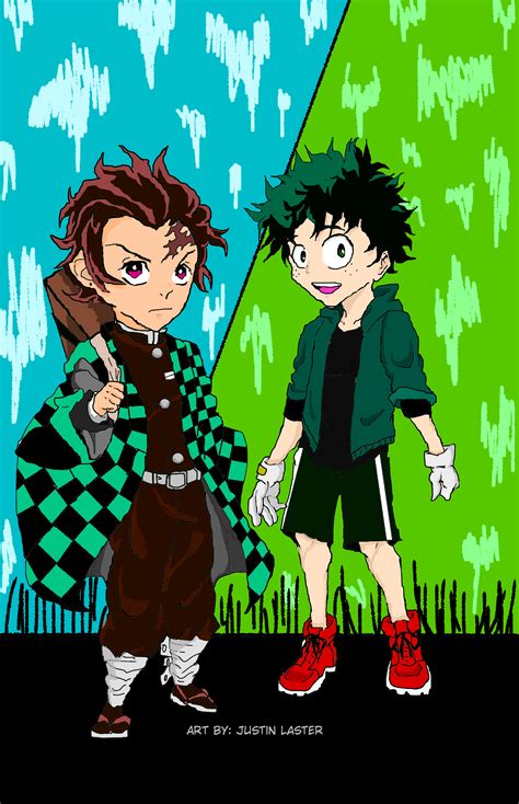 Tanjiro Kamado And Izuku Midoriya🎨 🎨 L1ttl3jayart Illustrations Art