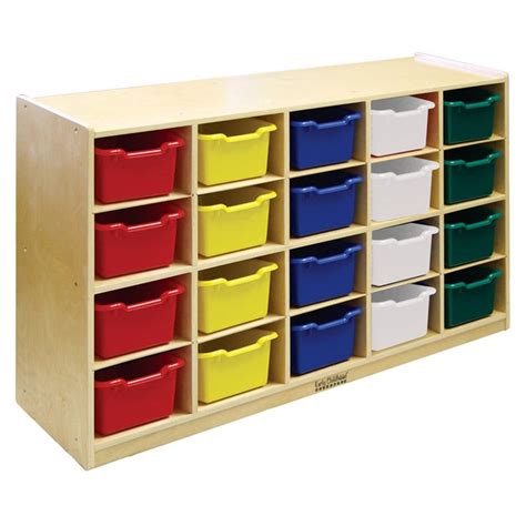 Ecr4kids 20 Tray Cabinet With Assorted Colored Bins Elr 0426 As