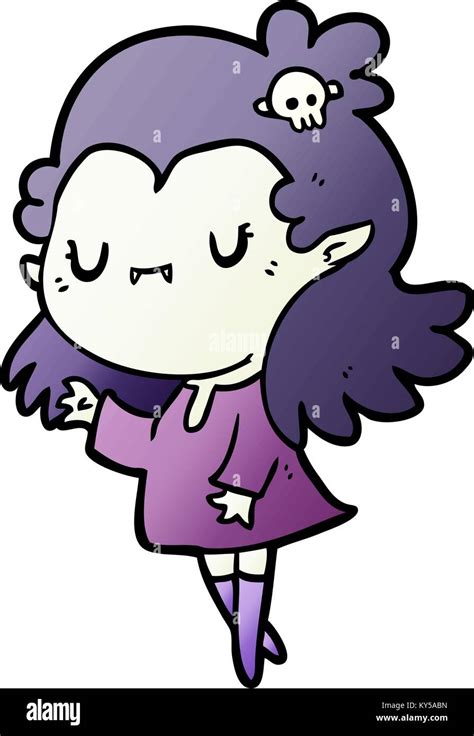 Cute Cartoon Vampire Girl Stock Vector Image And Art Alamy