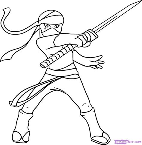 How To Draw Ninja Step By Step Figures People Free